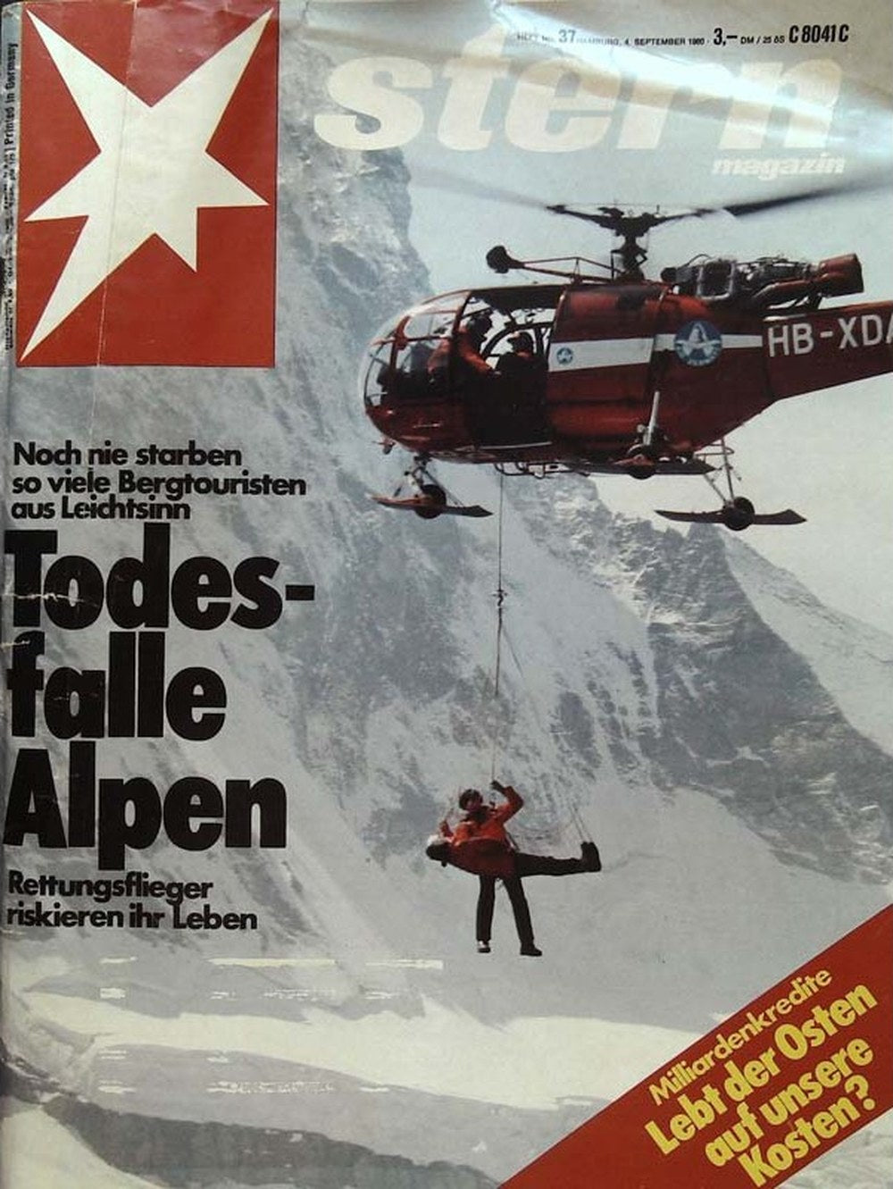 Stern Magazin Deutschland 1980-37 Alpentod Bergtourismus Bergrettung
