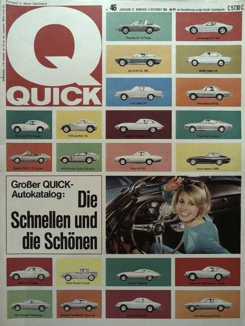 Quick Magazin Deutschland 1966-46 Klassische Sportwagen 1960er Autos Autokatalog