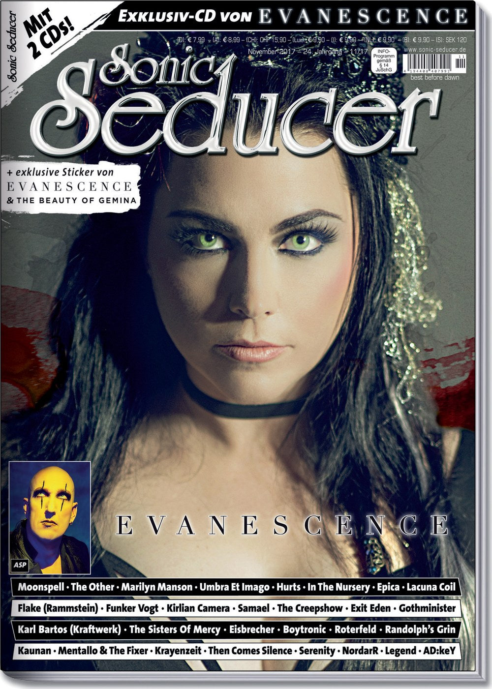 Sonic Seducer Magazin Deutschland 2017-11 Amy Lee Marilyn Manson Flake Karl Bartos Funker Vogt