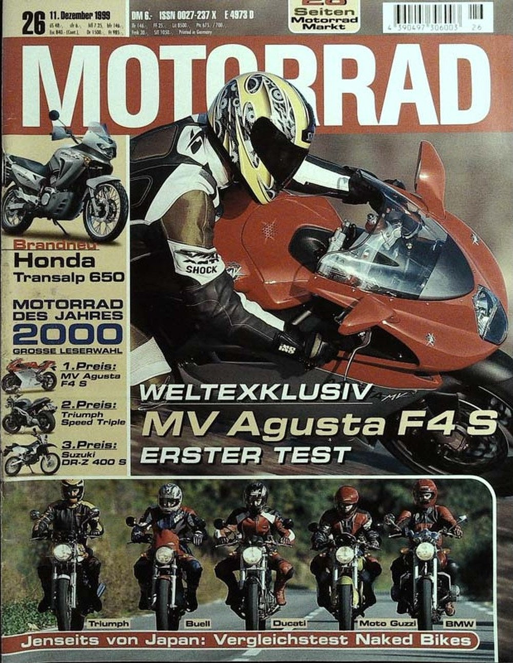 Motorrad Magazin Deutschland 1999-26 MV Agusta Honda Triumph Buell Ducati