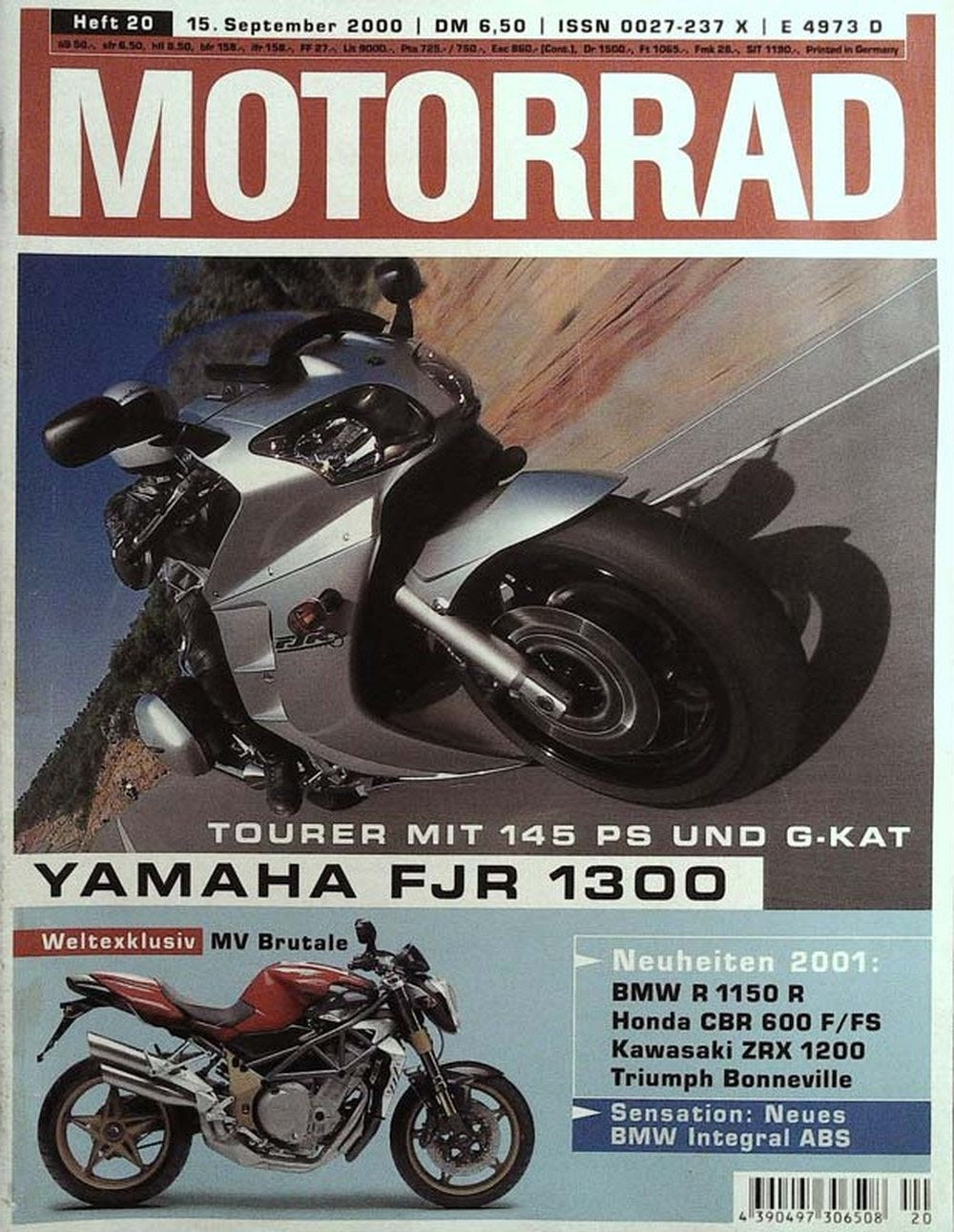 Motorrad Magazin Deutschland 2000-20 Motorrad Yamaha FJR 1300 MV Brutale