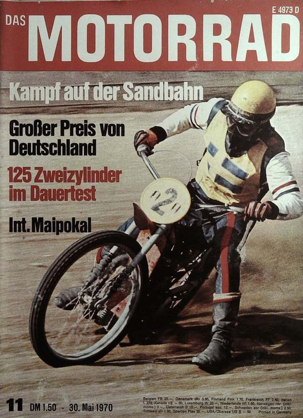 Motorrad Magazin Deutschland 1970-11 Sandbahnrennen Großer Preis Von Deutschland 125 Zweizylinder Dauertest