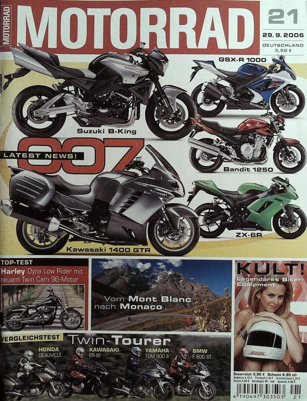 Motorrad Magazin Deutschland 2006-21 Suzuki B-King Kawasaki 1400 GTR Suzuki GSX-R 1000 Suzuki Bandit 1250 Kawasaki ZX-6R