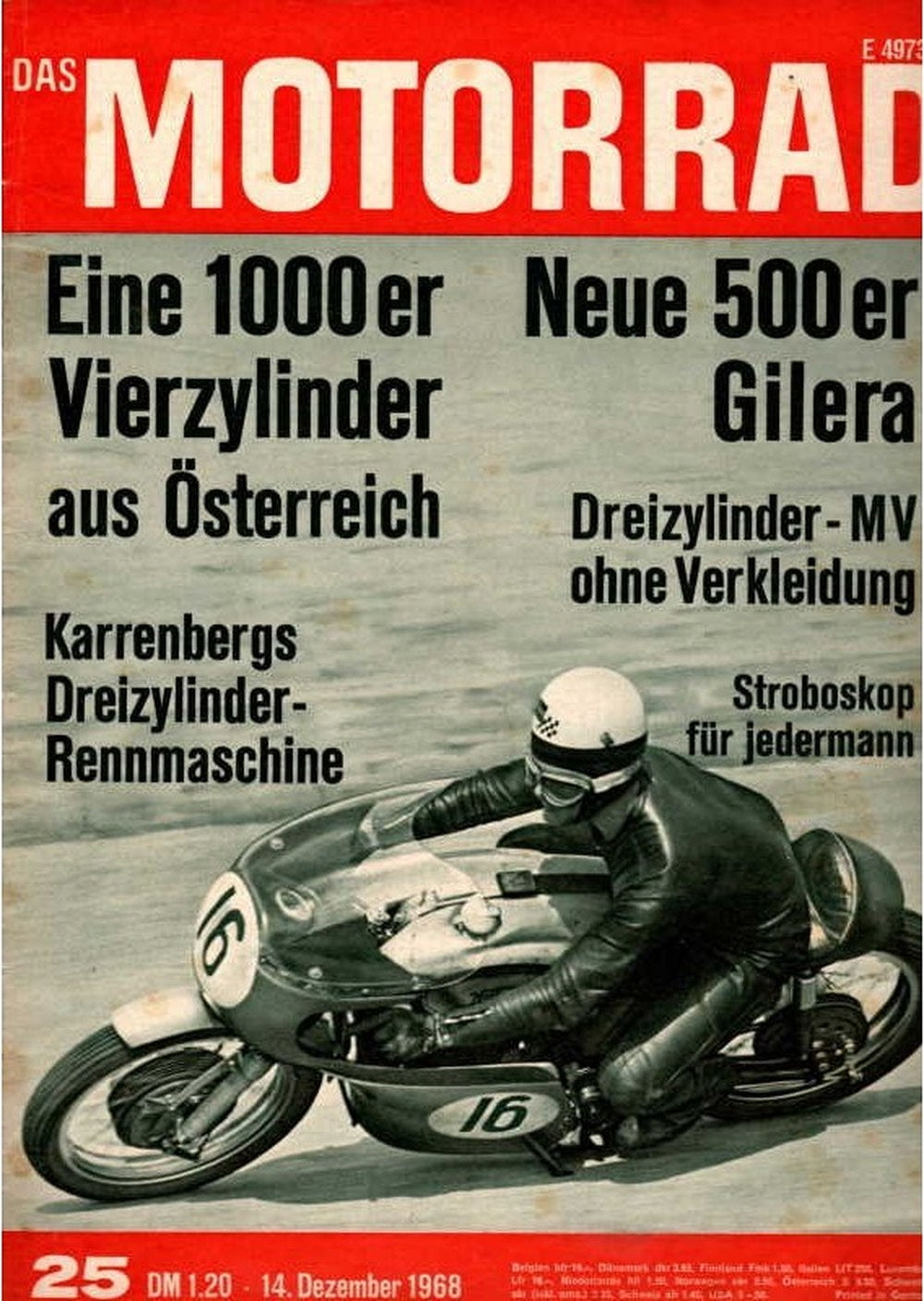 Motorrad Magazin Deutschland 1968-25 Karrenberg Gilera MV Agusta