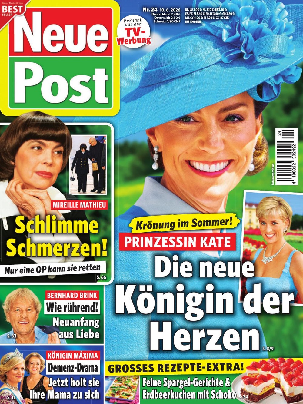 Neue Post Sonderheft Tijdschrift Duitsland 2026-24 – Catherine, Princess Of Wales Diana, Princess Of Wales Mireille Mathieu Bernhard Brink Queen Máxima Of The Netherlands – Originele uitgave