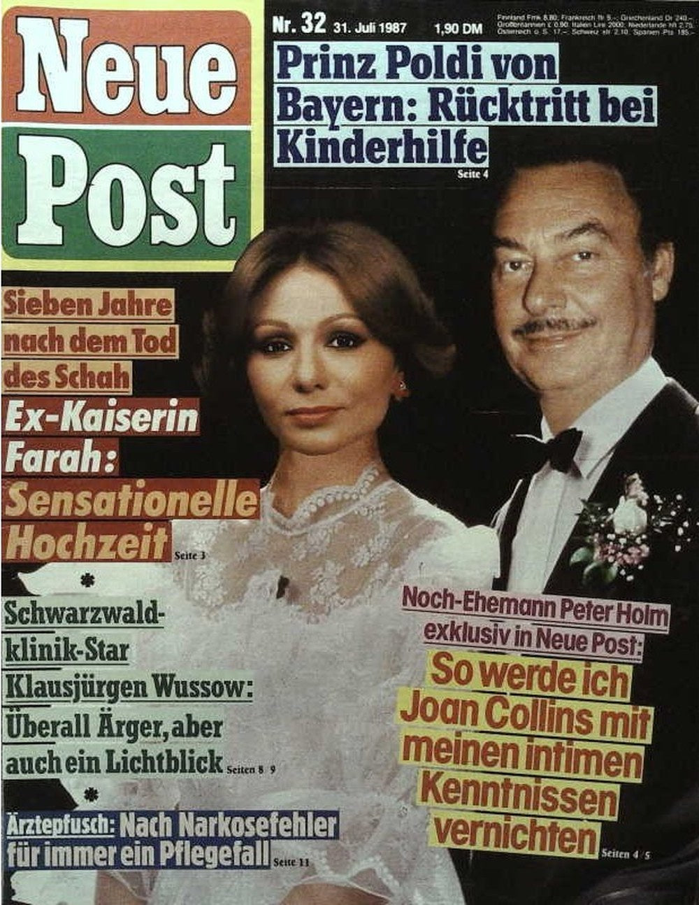 Neue Post Sonderheft Magazin Deutschland 1987-32 Farah Pahlavi Peter Holm Joan Collins Klausjürgen Wussow