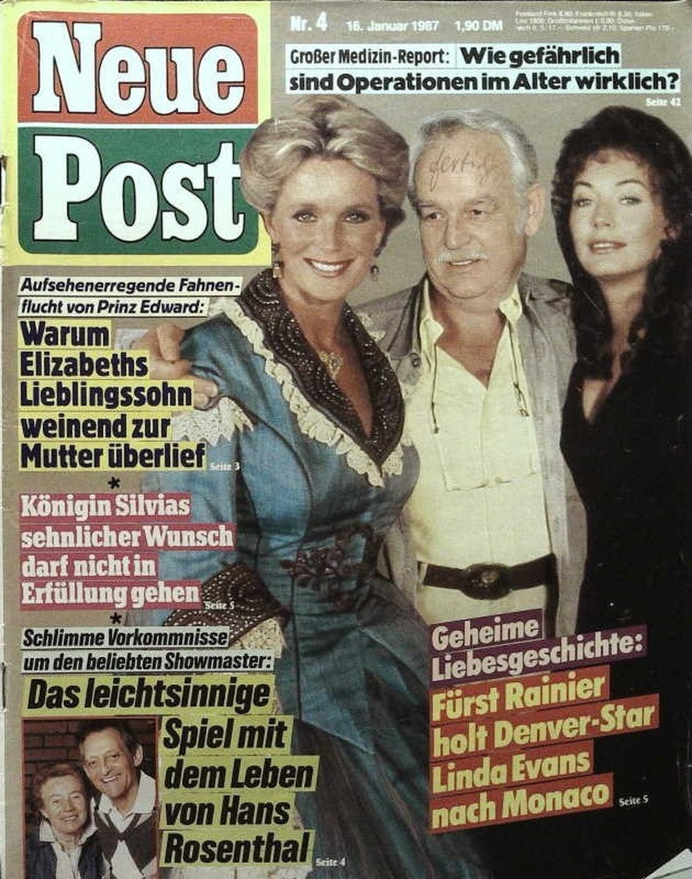 Neue Post Sonderheft Magazin Deutschland 1987-04 Linda Evans Rainier III, Prince Of Monaco Hans Rosenthal Prince Edward