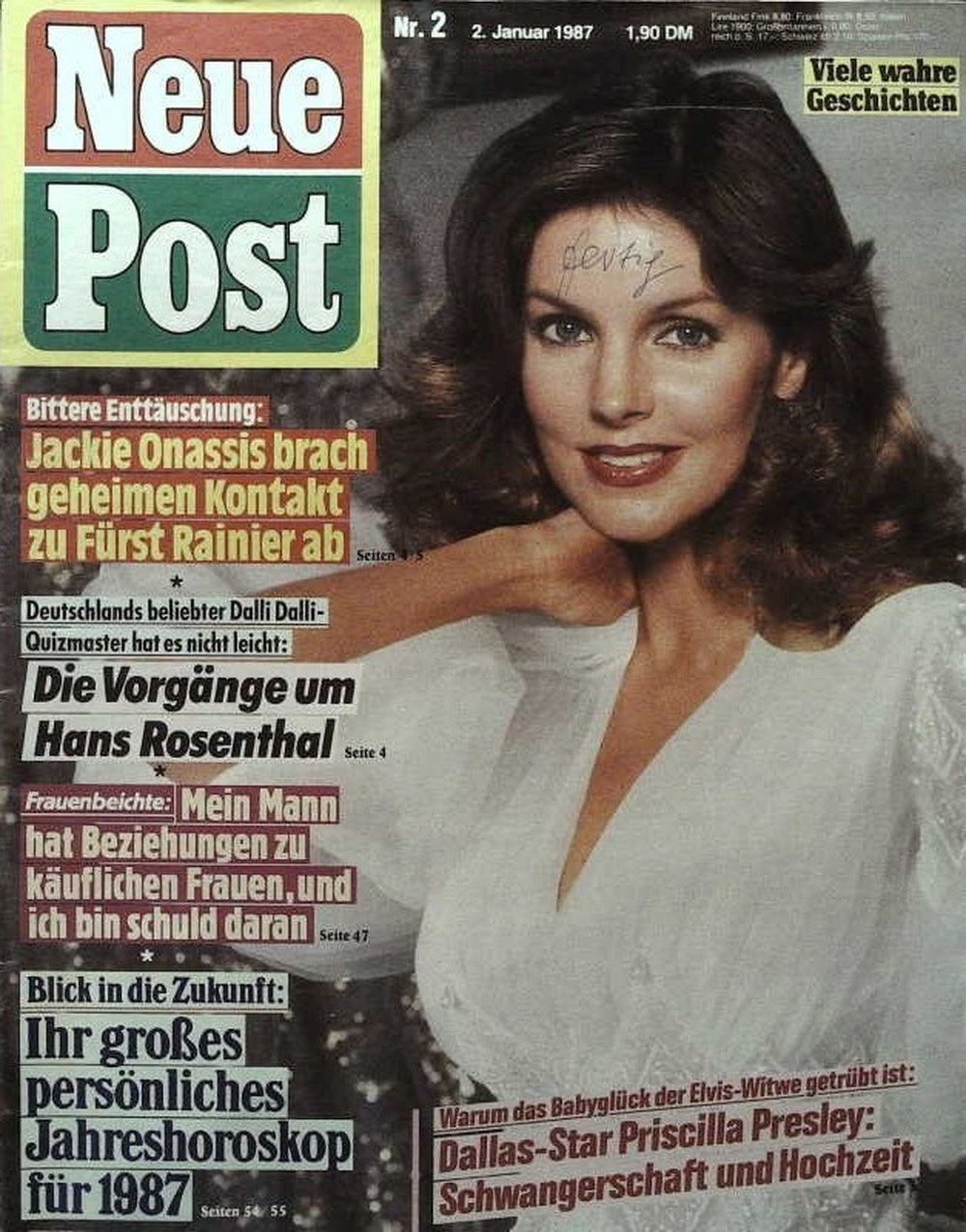 Neue Post Sonderheft Magazin Deutschland 1987-02 Priscilla Presley Jackie Onassis Hans Rosenthal