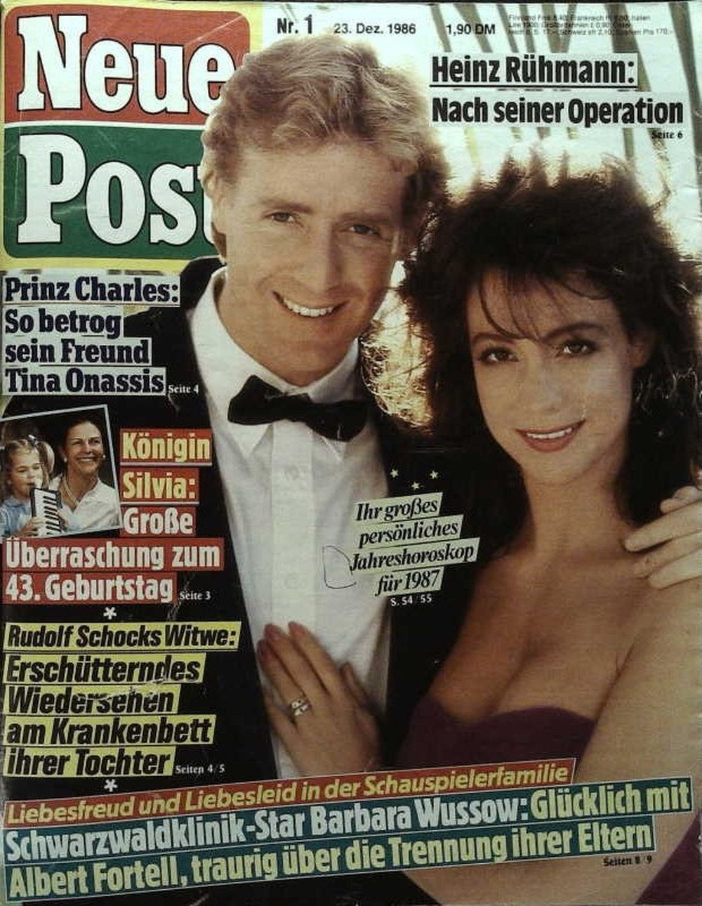 Neue Post Sonderheft Magazin Deutschland 1986-01 Barbara Wussow Albert Fortell Prince Charles Queen Silvia Heinz Rühmann