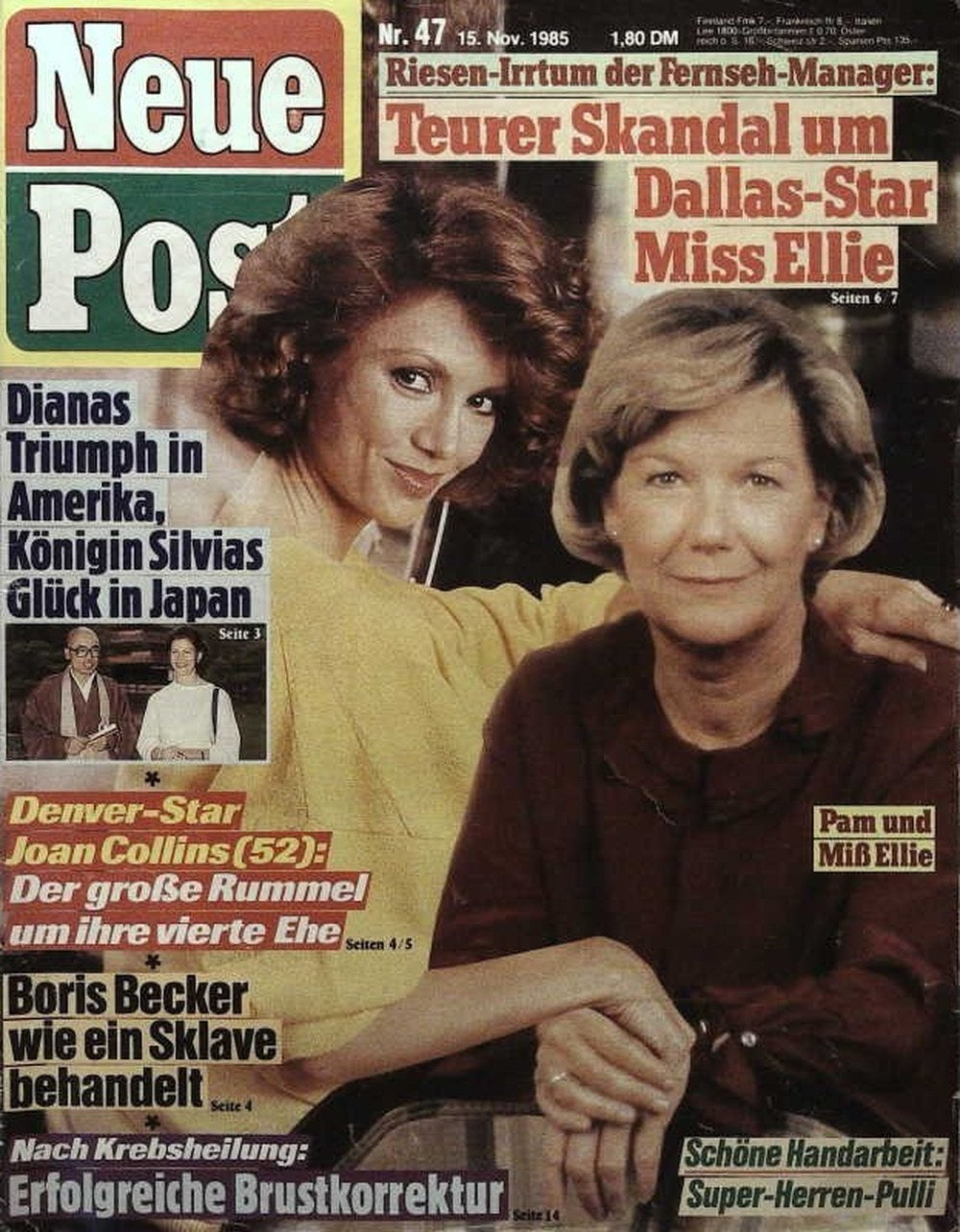 Neue Post Sonderheft Magazin Deutschland 1985-47 Victoria Principal Barbara Bel Geddes Diana, Princess Of Wales Queen Silvia Of Sweden Joan Collins