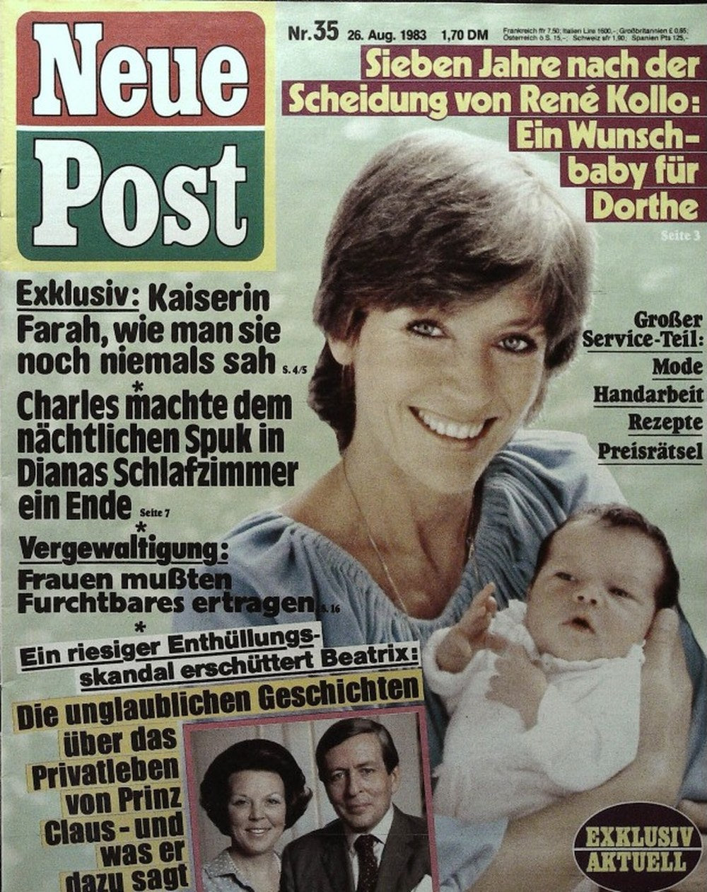 Neue Post Sonderheft Magazin Deutschland 1983-35 Dorthe Kollo Farah Diba Princess Diana Prince Charles Queen Beatrix