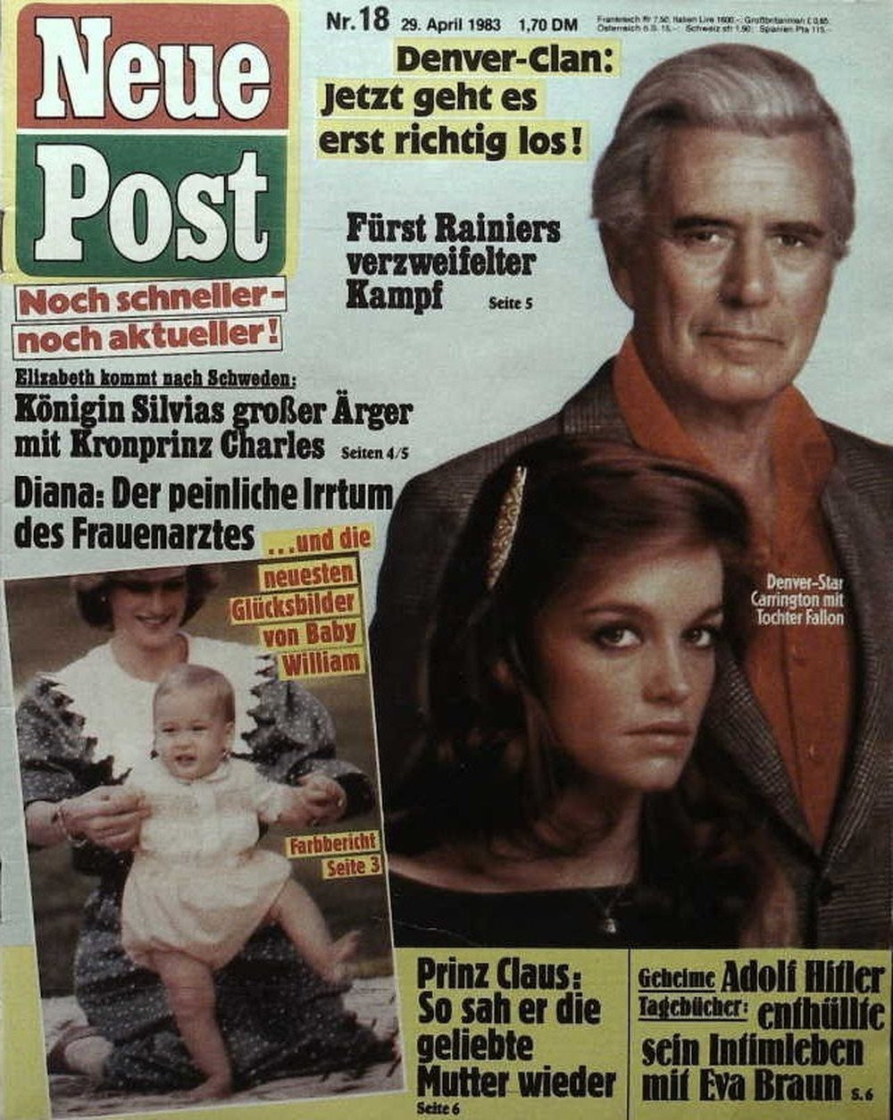 Neue Post Sonderheft Magazin Deutschland 1983-18 John Forsythe Pamela Sue Martin Diana, Princess Of Wales Prince William Prince Charles