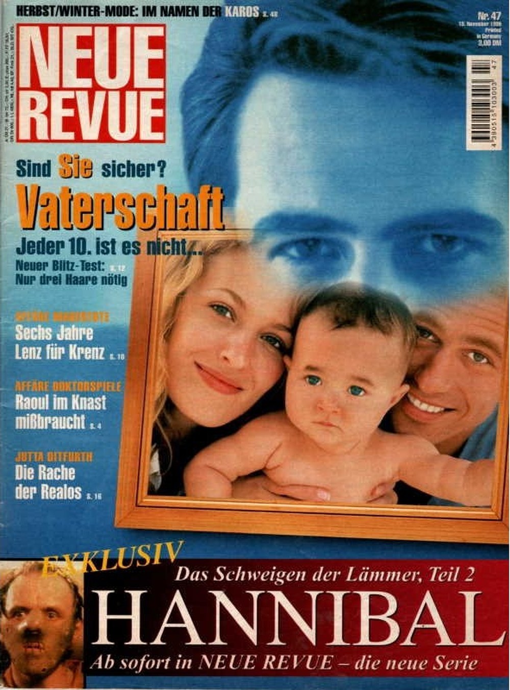 Neue Revue Magazin Deutschland 1999-47 Anthony Hopkins Egon Krenz Jutta Ditfurth