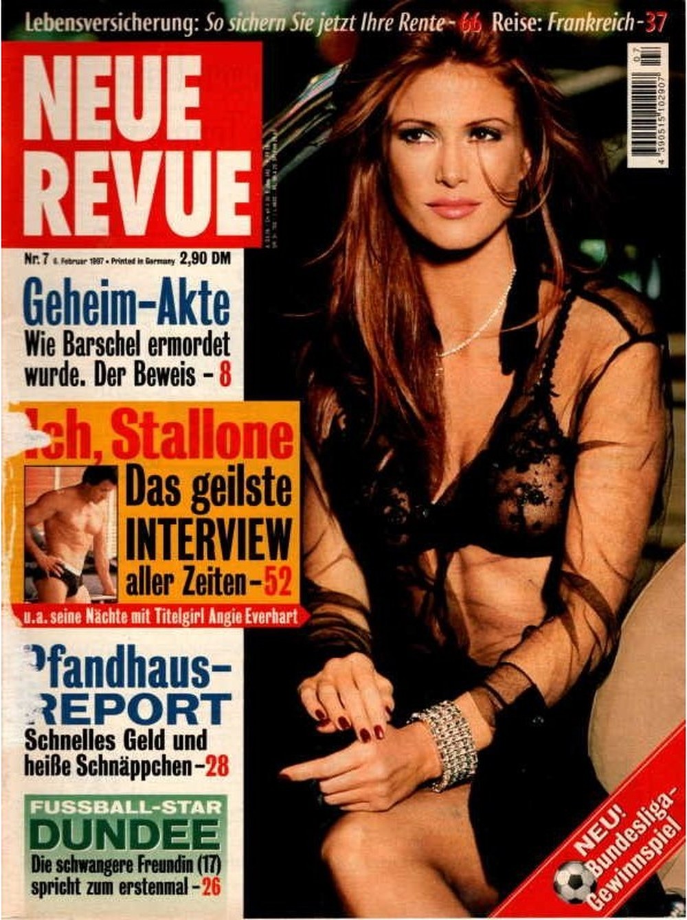 Neue Revue Rivista Germania 1997-07 – Angie Everhart Sylvester Stallone Uwe Barschel Sean Dundee – Edizione originale