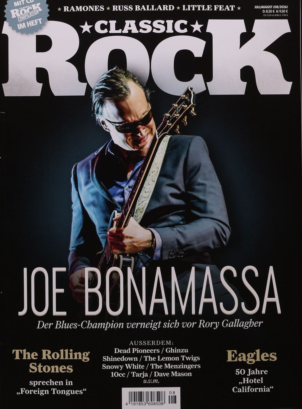 Classic Rock Magazin Deutschland 2026-08 Joe Bonamassa Rory Gallagher The Rolling Stones Eagles Dave Mason