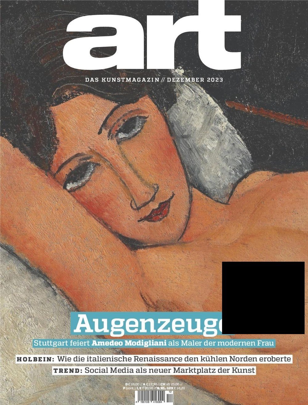 Art Magazin Deutschland 2023-12 Amedeo Modigliani Hans Holbein