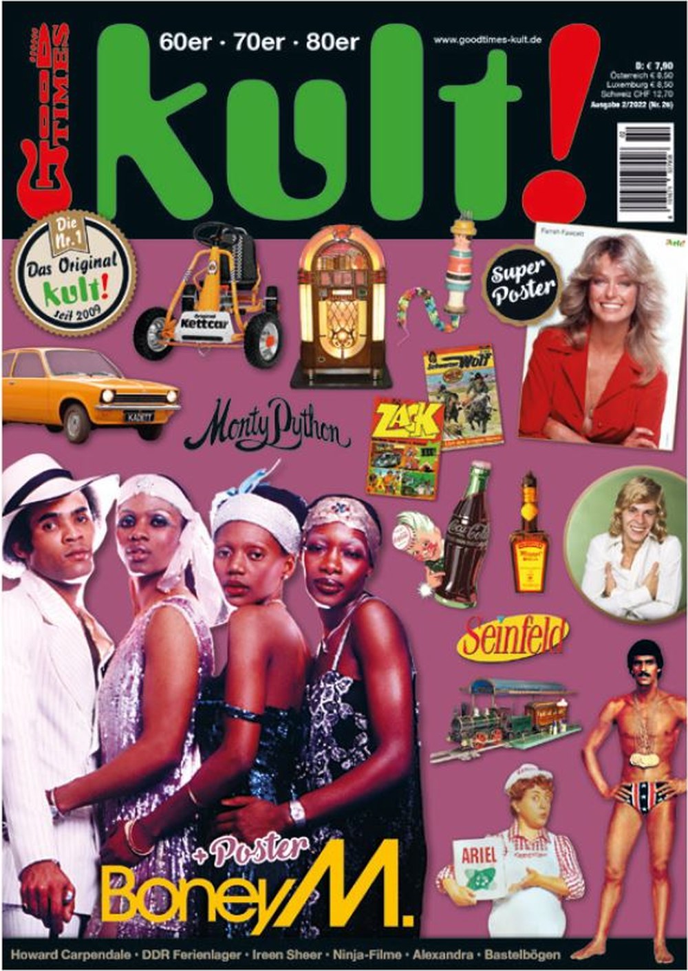 Kult Magazin Deutschland 2022-02 Boney M. Farrah Fawcett Monty Python Howard Carpendale Ireen Sheer