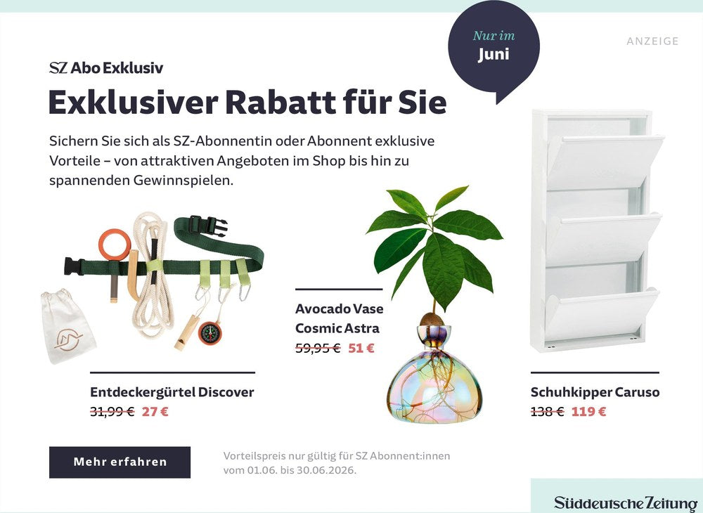 Süddeutsche Zeitung Magazin Deutschland 2014-29 Rabatt Avocado Vase Entdeckergürtel