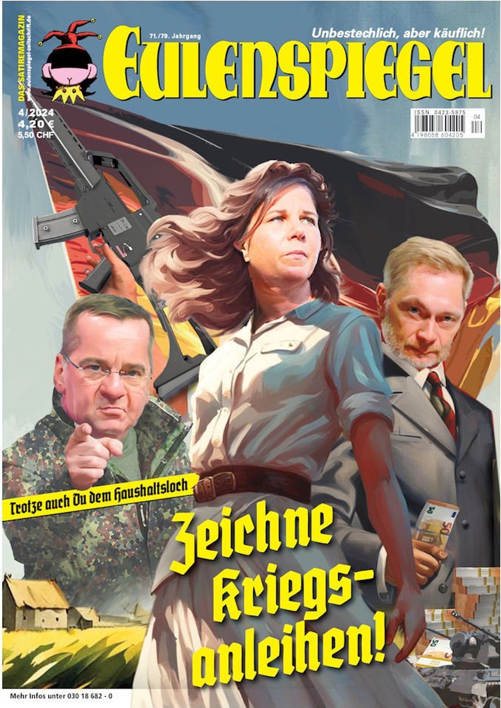 Eulenspiegel Magazin Deutschland 2024-04 Annalena Baerbock Boris Pistorius Christian Lindner
