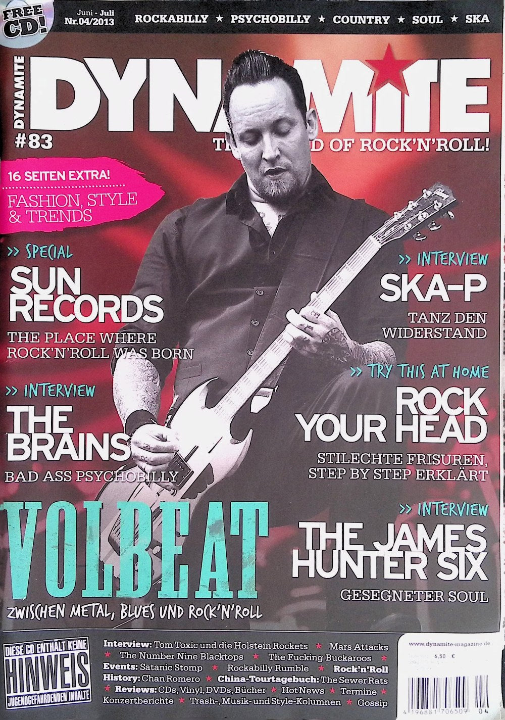 Dynamite Magazin Deutschland 2013-04 Volbeat Tom Toxic Chan Romero The Brains Ska-P #83