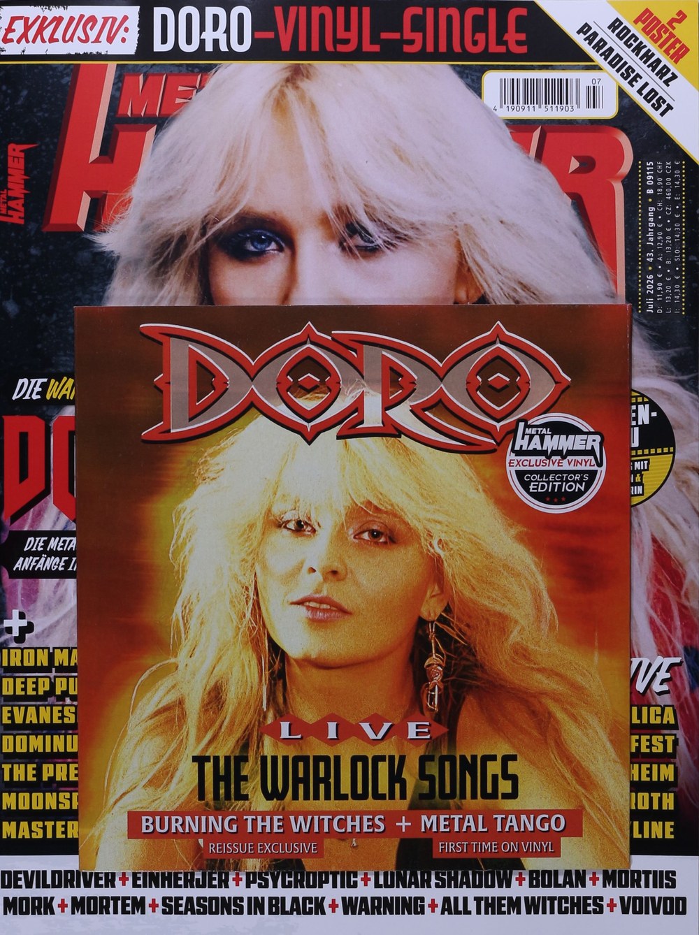 Metal Hammer Magazin Deutschland 2026-07 Doro Pesch DevilDriver Einherjer Psycroptic Lunar Shadow + Poster + Vinyl