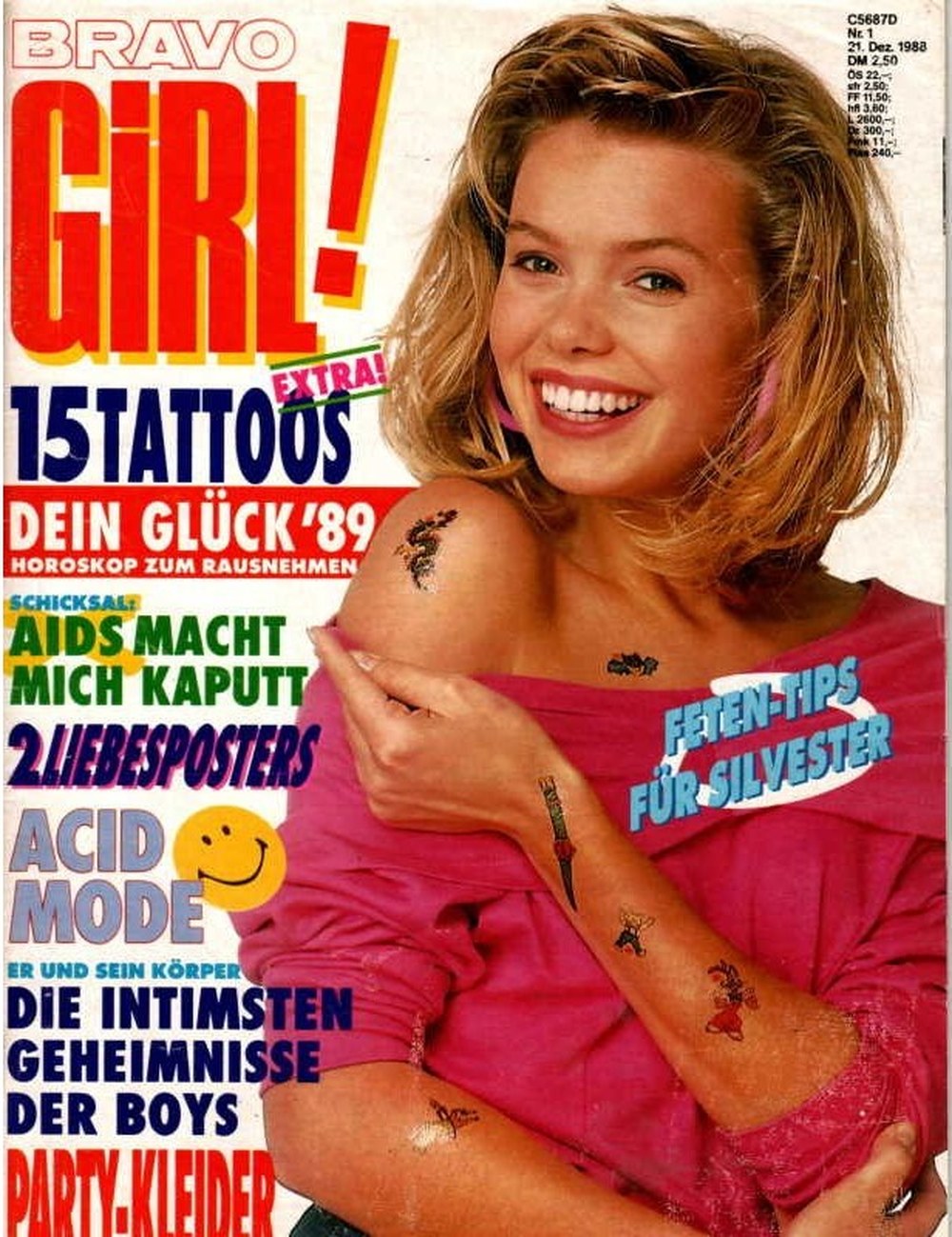 Bravo Girl Magazin Deutschland 1988-01 Tattoos AIDS Acid Mode