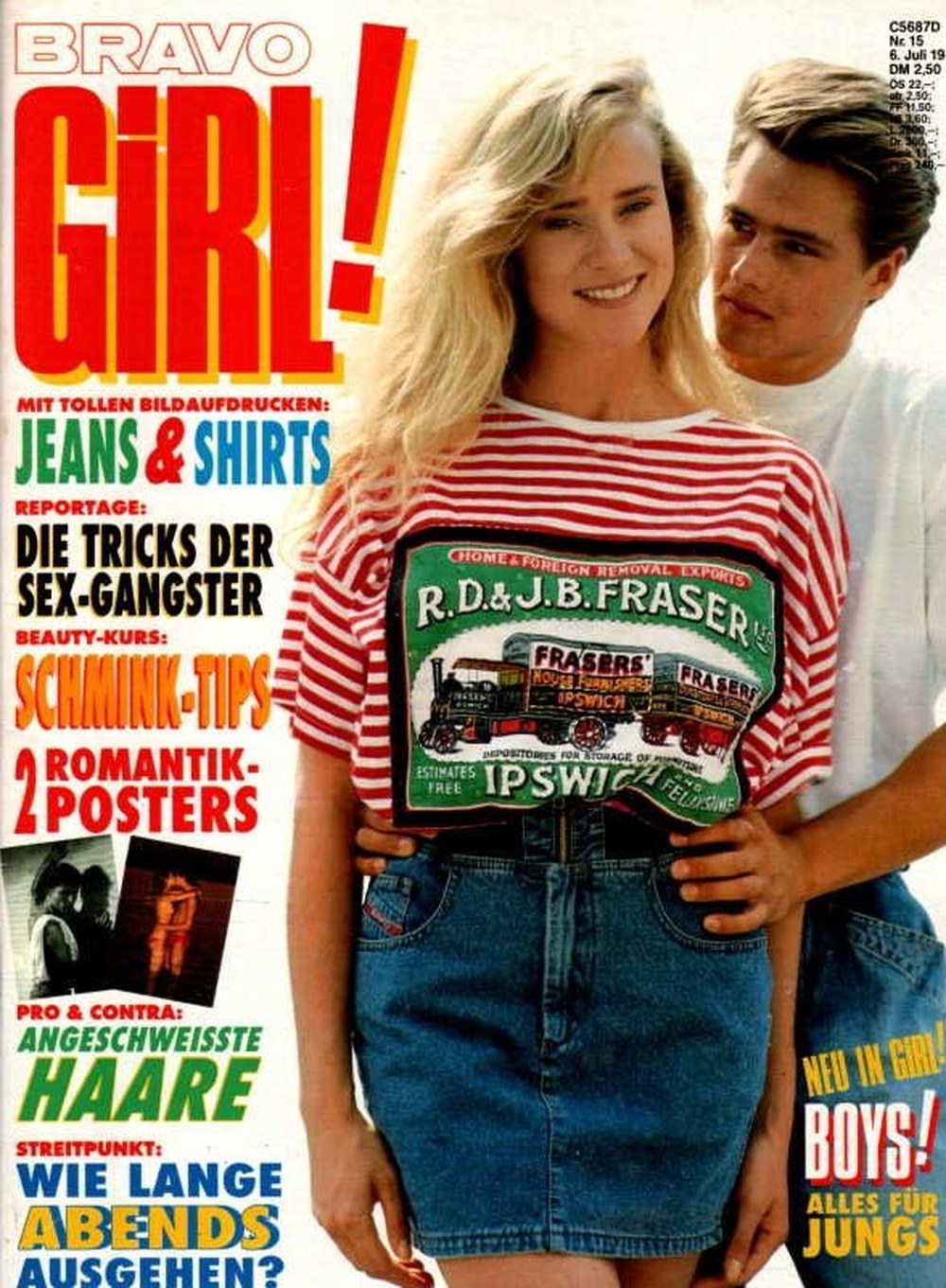 Bravo Girl Magazin Deutschland 1988-15 Jeans Shirts Bildaufdrucken