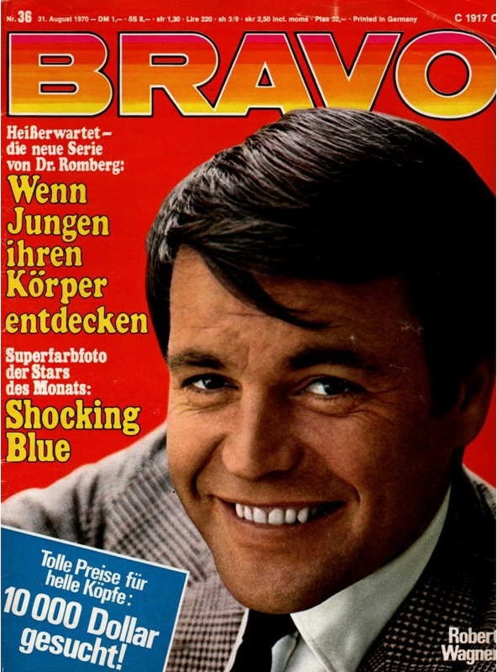 Bravo Magazin Deutschland 1970-36 Robert Wagner Shocking Blue