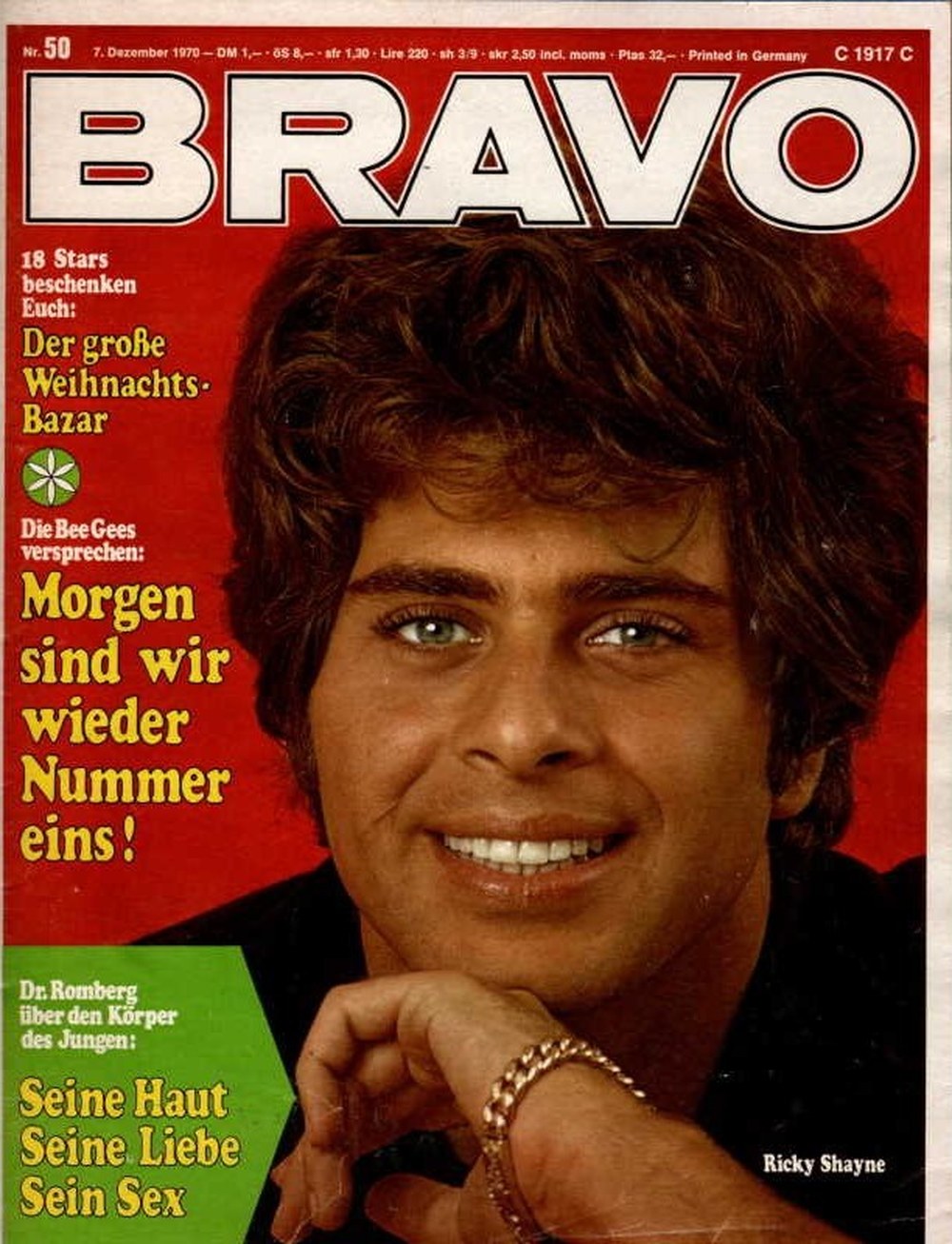 Bravo Magazin Deutschland 1970-50 Ricky Shayne Bee Gees