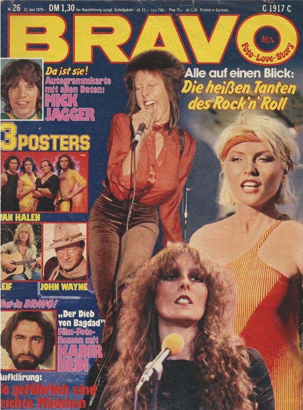 Bravo Magazin Deutschland 1979-26 Debbie Harry Mick Jagger John Wayne Kabir Bedi Van Halen