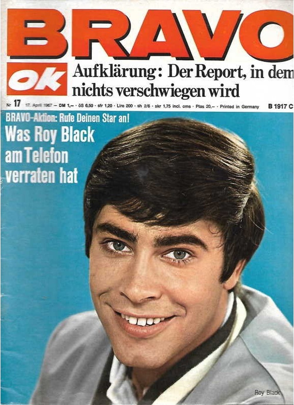Bravo Magazin Deutschland 1967-17 Roy Black