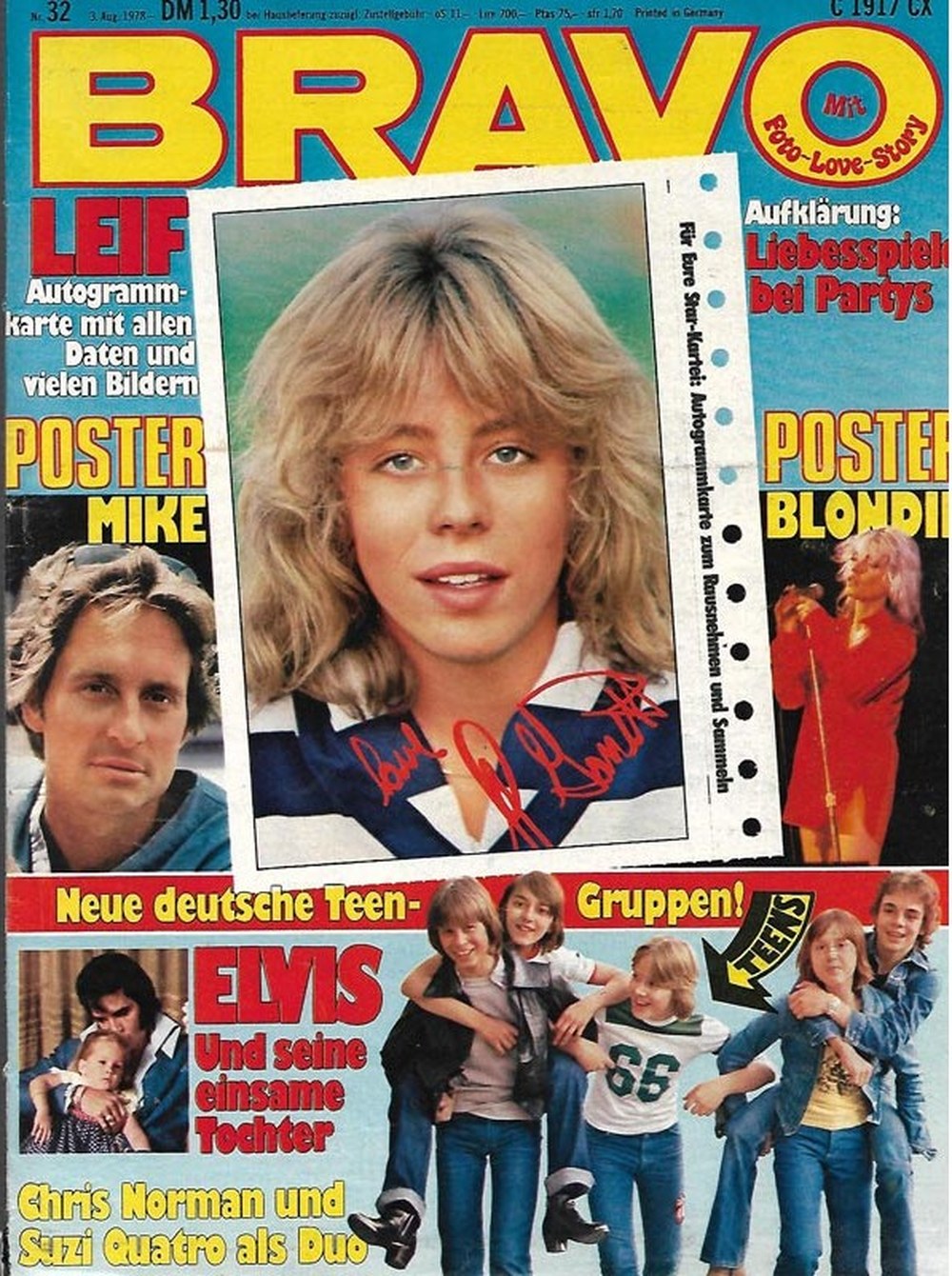 Bravo Magazin Deutschland 1978-32 Leif Garrett Elvis Presley Chris Norman Suzi Quatro Mike Oldfield