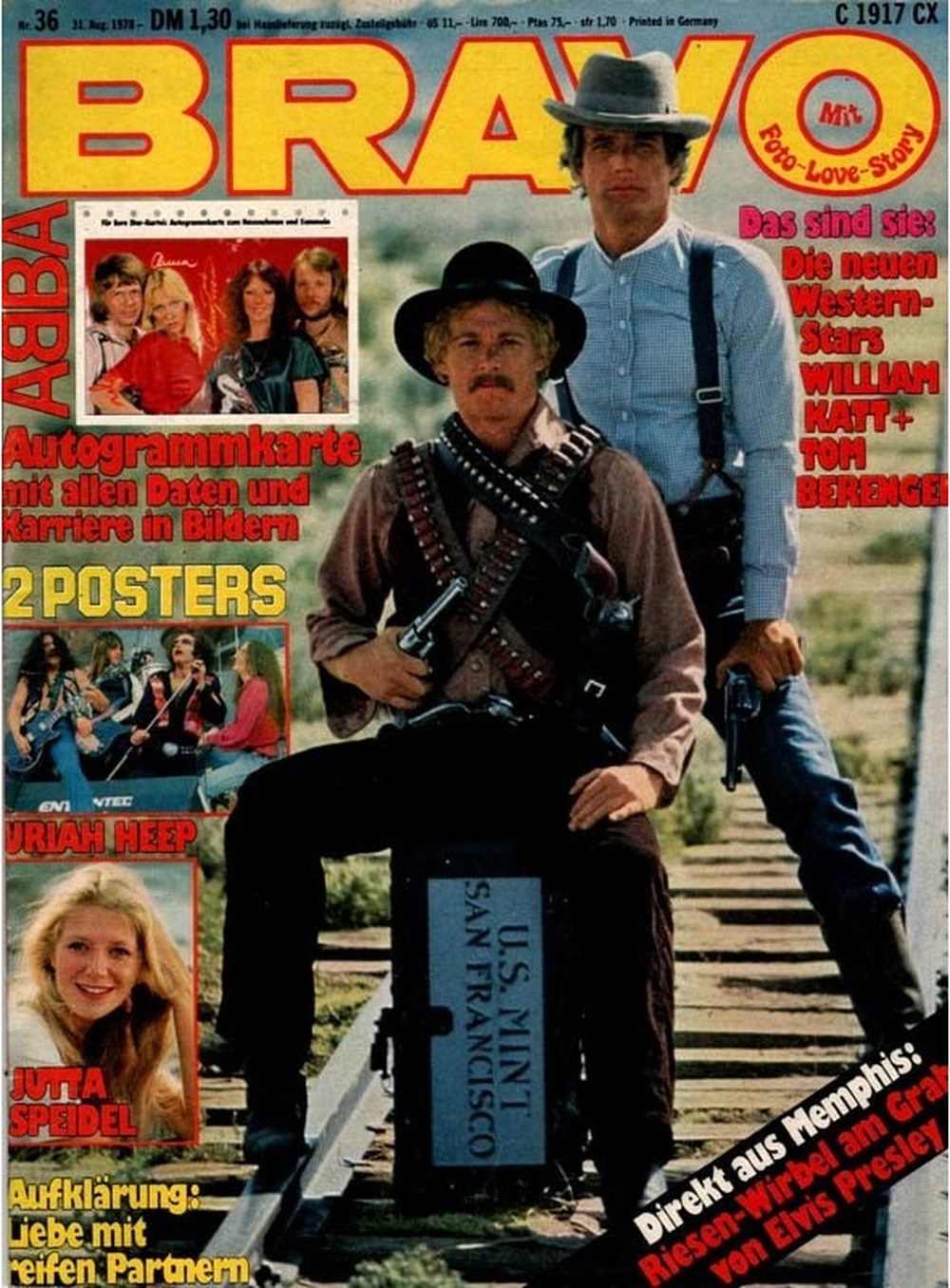 Bravo Magazin Deutschland 1978-36 William Katt Tom Berenger ABBA Jutta Speidel Elvis Presley