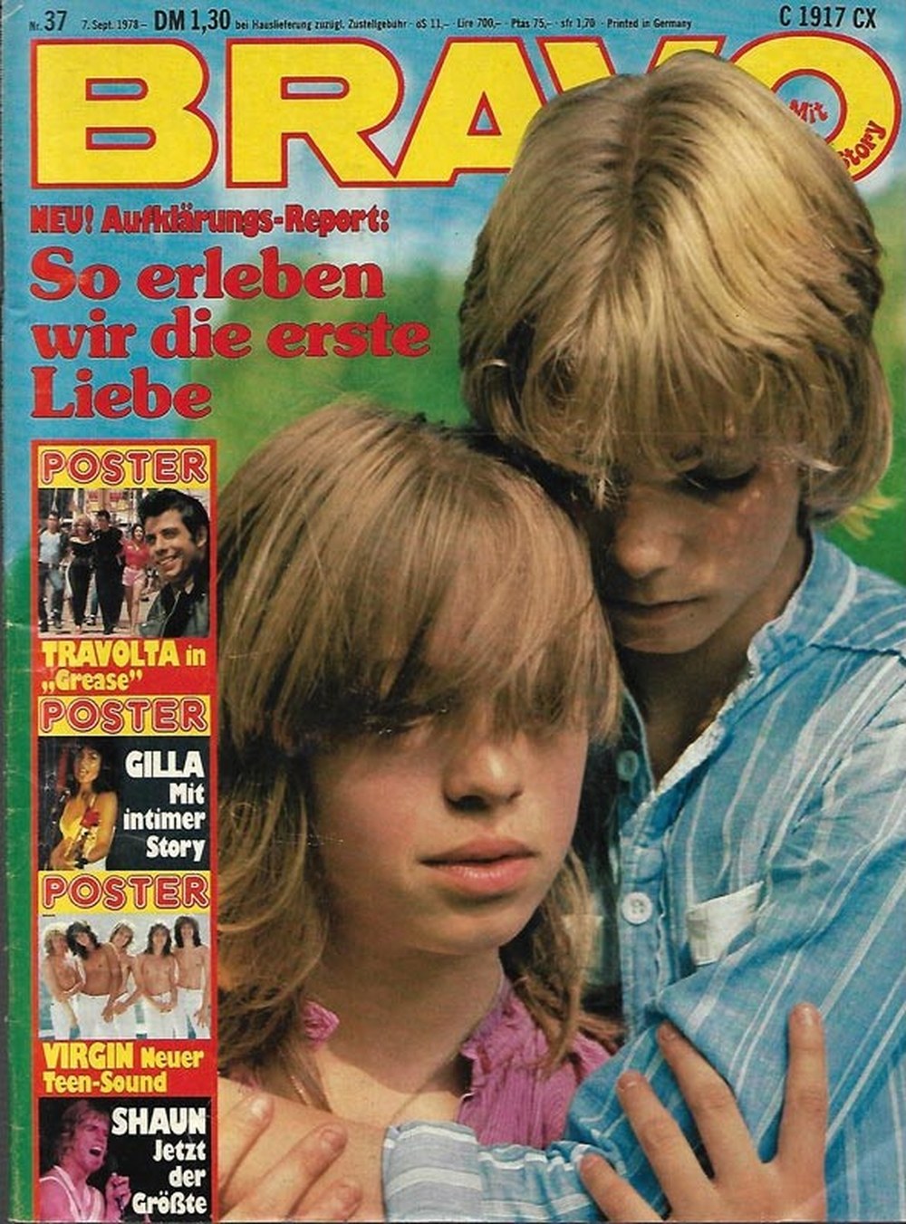 Bravo Magazin Deutschland 1978-37 John Travolta Gilla Shaun Cassidy Virgin