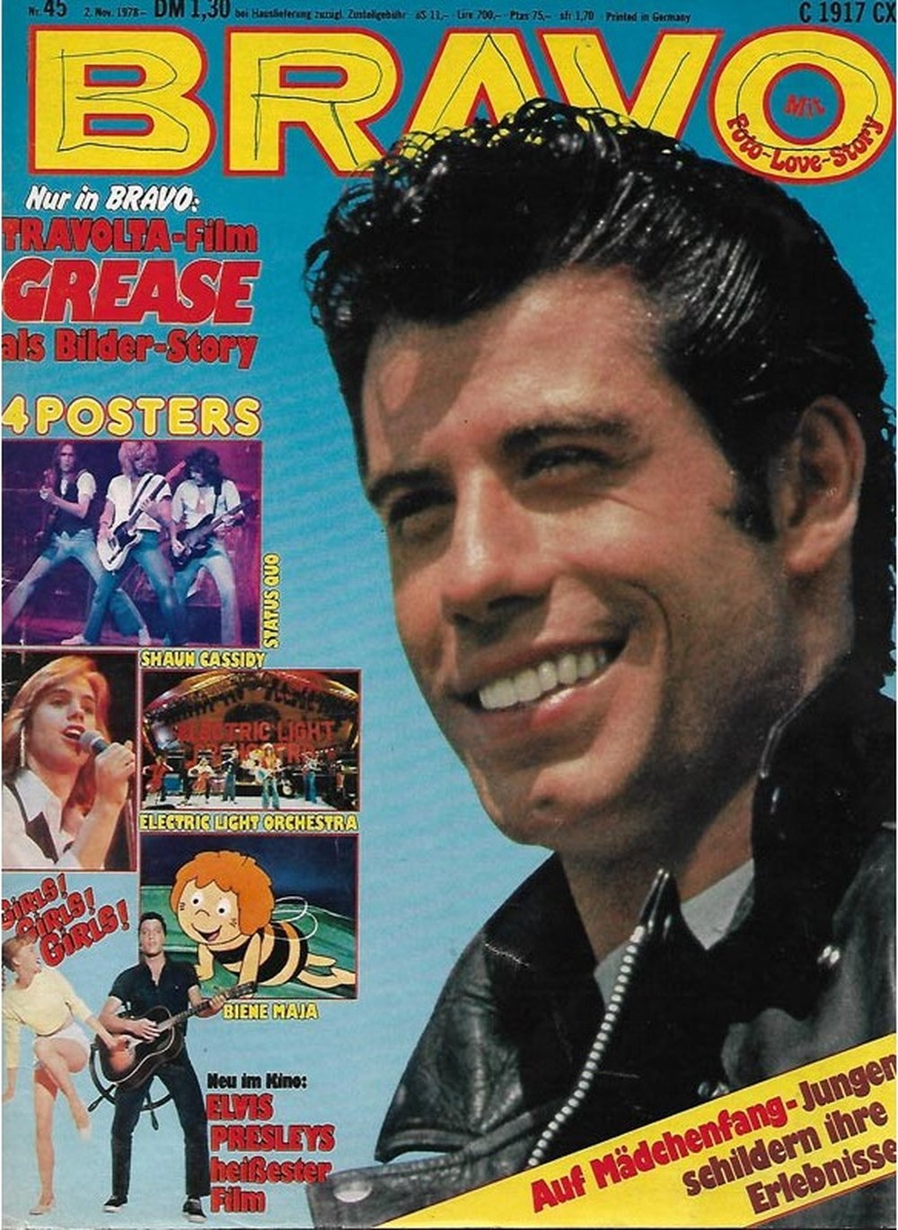 Bravo Magazin Deutschland 1978-45 John Travolta Shaun Cassidy Elvis Presley Status Quo Electric Light Orchestra
