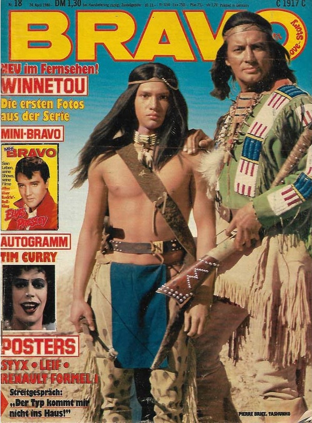 Bravo Magazin Deutschland 1980-18 Pierre Brice Elvis Presley Tim Curry Styx