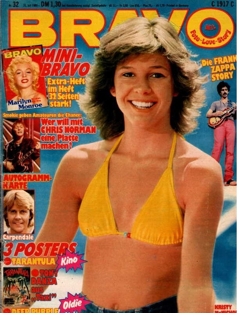 Bravo Magazin Deutschland 1980-32 Kristy McNichol Frank Zappa Marilyn Monroe Chris Norman Howard Carpendale