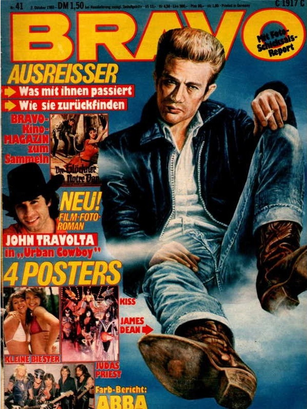 Bravo Magazin Deutschland 1980-41 James Dean John Travolta KISS Judas Priest ABBA