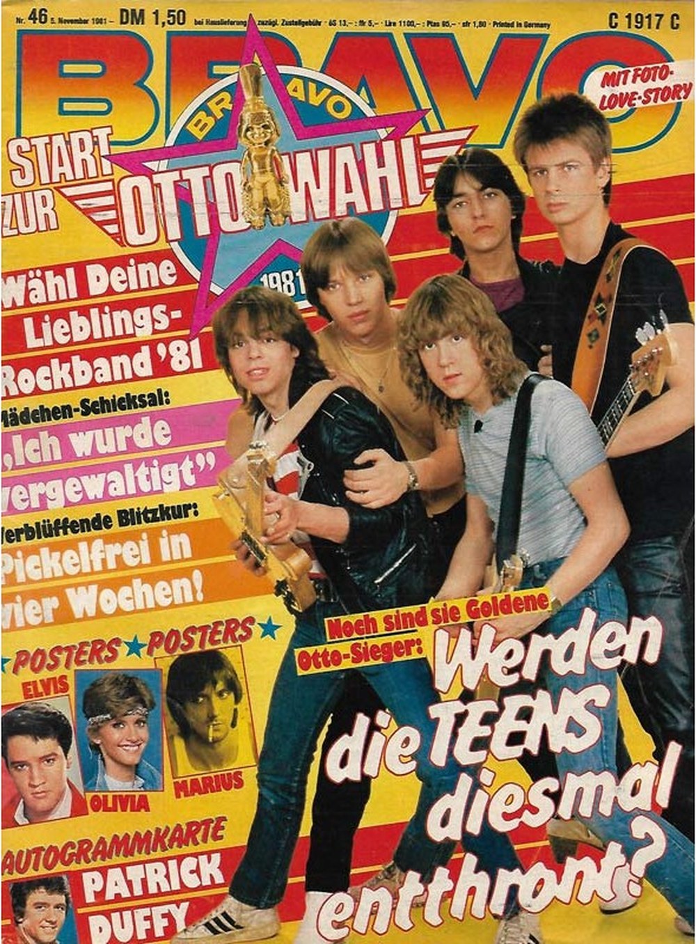 Bravo Magazin Deutschland 1981-46 Teens (Die Teens) Elvis Presley Olivia Pascal Marius Müller-Westernhagen Patrick Duffy