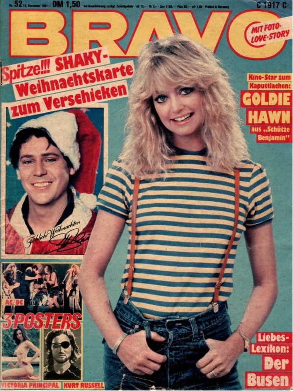 Bravo Magazin Deutschland 1981-52 Goldie Hawn Shakin' Stevens Victoria Principal Kurt Russell AC/DC