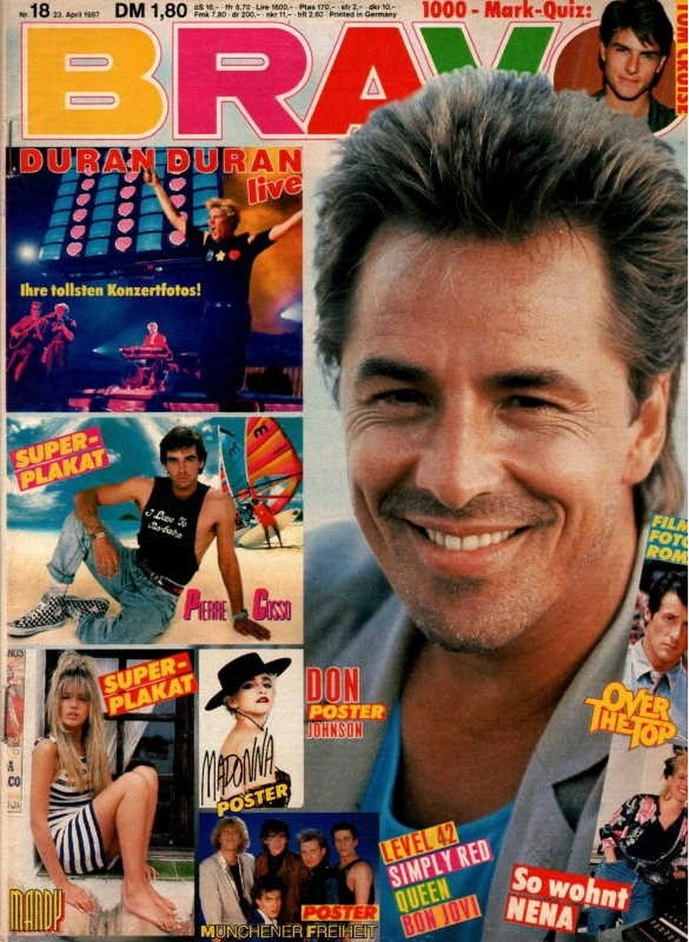Bravo Magazin Deutschland 1987-18 Don Johnson Madonna Duran Duran Tom Cruise Nena
