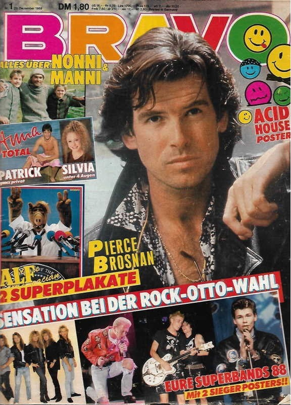 Bravo Magazin Deutschland 1988-01 Pierce Brosnan ALF Patrick Swayze Silvia Seidel Kylie Minogue