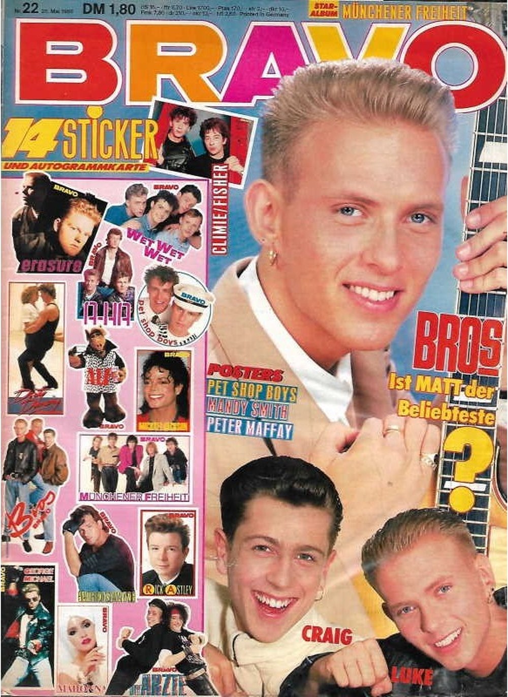 Bravo Magazin Deutschland 1988-22 Bros Matt Goss Craig Logan Luke Goss Pet Shop Boys