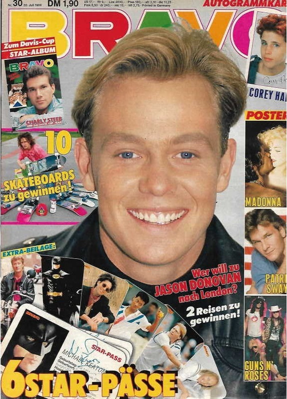 Bravo Magazin Deutschland 1989-30 Jason Donovan Madonna Patrick Swayze Corey Haim Michael Keaton