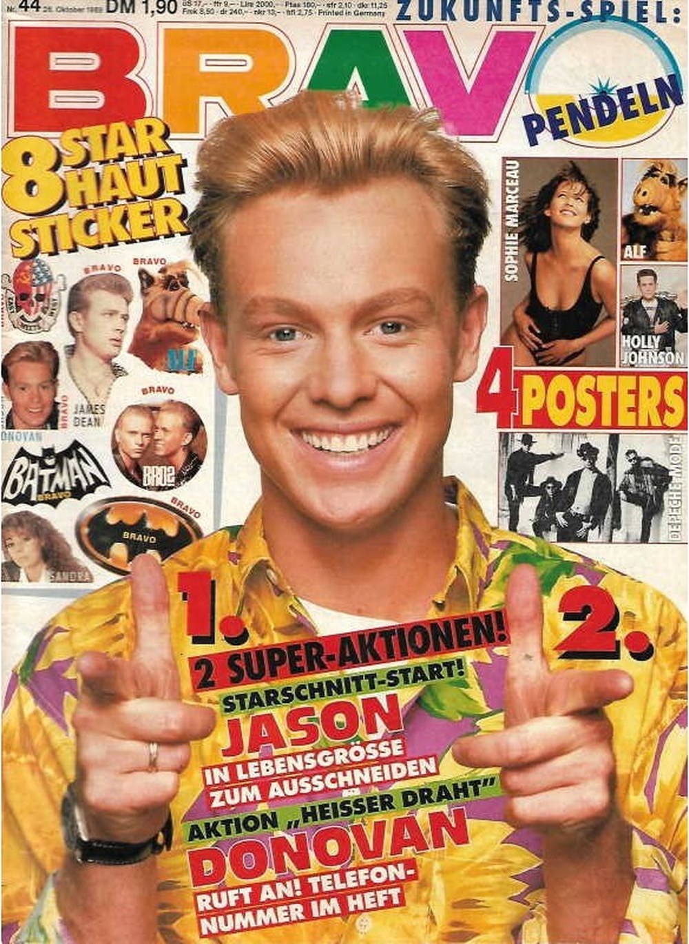 Bravo Magazin Deutschland 1989-44 Jason Donovan Sophie Marceau Holly Johnson ALF James Dean