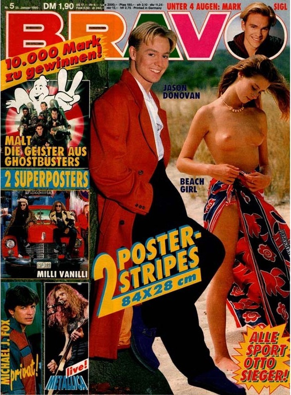 Bravo Magazin Deutschland 1990-05 Jason Donovan Milli Vanilli Michael J. Fox Metallica Ghostbusters