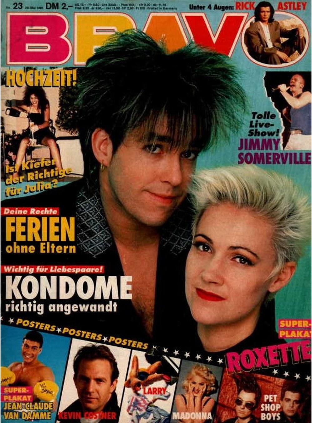 Bravo Magazin Deutschland 1991-23 Per Gessle Marie Fredriksson Rick Astley Jimmy Somerville Jean-Claude Van Damme