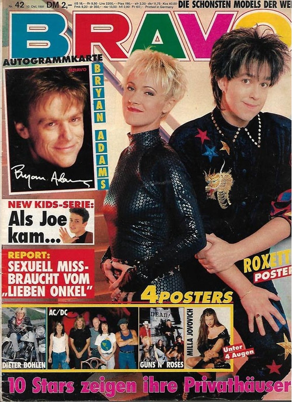 Bravo Magazin Deutschland 1991-42 Marie Fredriksson Per Gessle Bryan Adams Dieter Bohlen Milla Jovovich