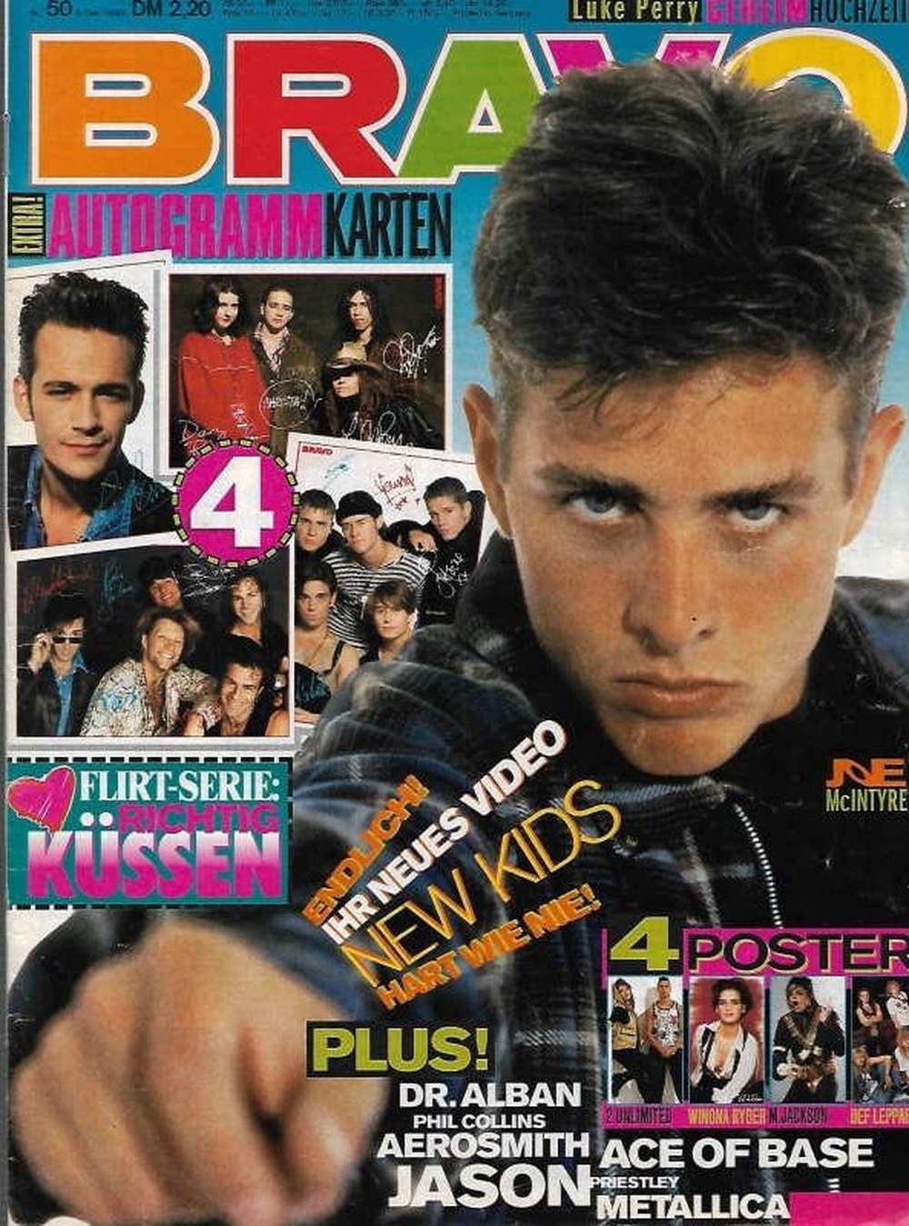 Bravo Magazin Deutschland 1993-50 Joe McIntyre Luke Perry Dr. Alban Phil Collins Jason Priestley