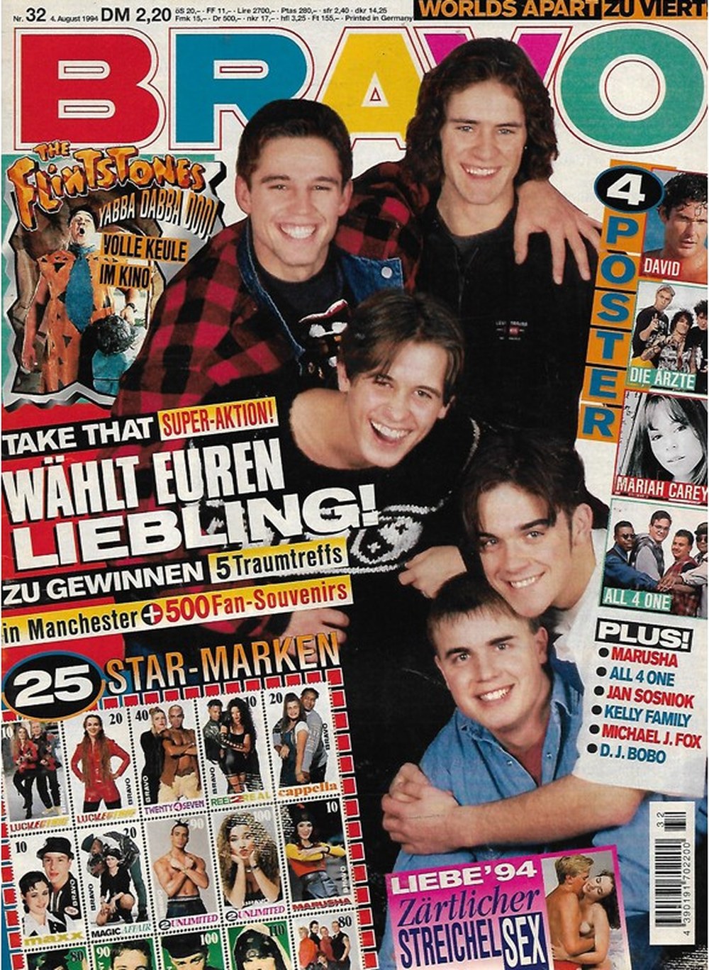 Bravo Magazin Deutschland 1994-32 Take That Mariah Carey D.J. Bobo Michael J. Fox Jan Sosniok